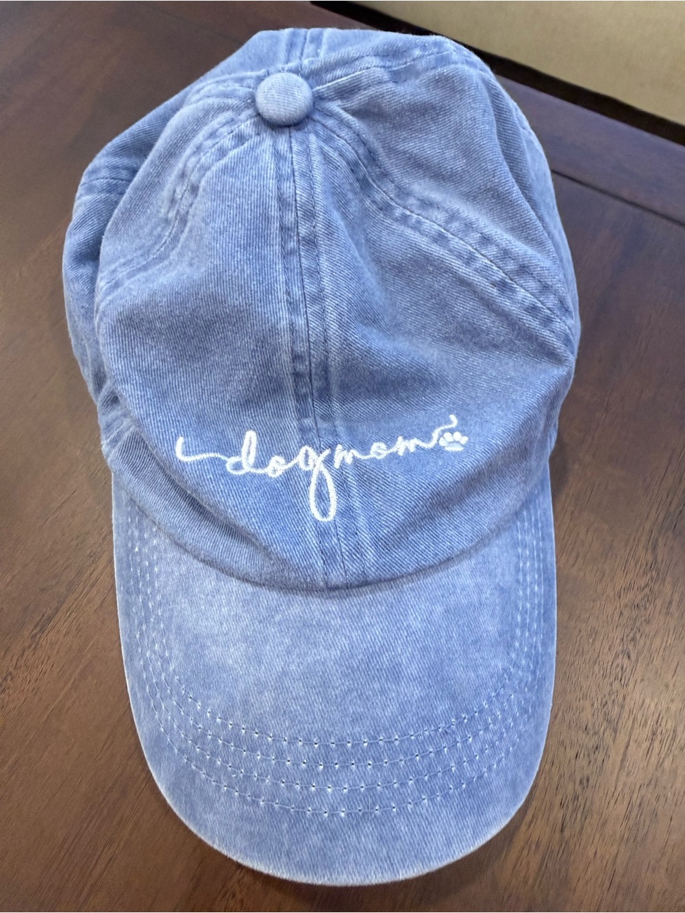 Altar'd State Washed Blue 'dogmom' Embroidered Baseball Cap